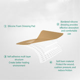 Pressure Sore Patch 4PCS Better Cushioning Wound Seldhesive Anti Breathable Border Silicone Foam Dressing Sterile for Elderly