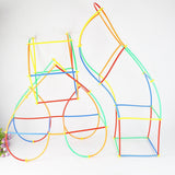 310PCS Straw Constructor STEM Building Blocks For Kids'education,Colorful Plastic Engineering Toys Gift With Wheels