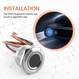 R503 Circular Round RGB Ring Indicator LED Control DC3.3V MX1.0-6Pin Capacitive Fingerprint Module Sensor Scanner, 19Mm