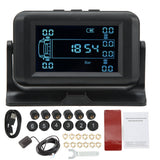 Tire Pressure Monitor IP67 Waterproof High and Low Pressure Alarm Solar Power Supply Wireless Solar TPMS for 12 Wheel Truck