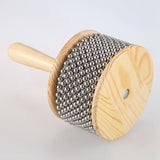 1 Piece Wooden Portable Cabasa Children's Teaching Instruments For Home And Kindergarten Steel Ball Hand Crank Toy