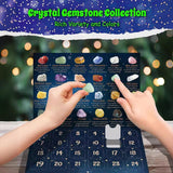 Christmas Advent Natural Gemstones Collection 24 Days Countdown Calendar Crystal Stone Gift Box for Kids