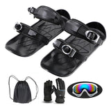Short Adjustable Skiing Shoes Mini Ski Snowblades Portable Ice Skates for Winter Outdoor Sports