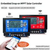 12V/24V/36V/48V/60V 60A Embedded Snap-on Energy Storage MPPT Bluetooth WIFI Controller Solar Panel Battery Smart Regulator