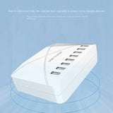 1 PCS Hub 8 Port Fast Charge Charging Desktop Dock Charger EU Plug Black