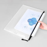 Pvc Waterproof Zipper Pouch File Holder Set School Office Supplies Durable Transparent Home for Students