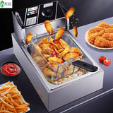 Electric 10L 2500W Industrial Stainless Steel for French Fries Chicken chop Deep Fryer Commercial Fry Pan