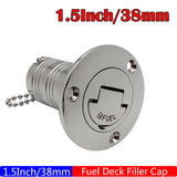 38mm 50mm Cap Stainless Steel 316 Deck Filler GAS DIESEL FUEL WASTE WATER Mirror Polish Marine Boat RV Hardware