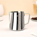 1pc Coffee Pitcher Cup Stainless Steel Pull Flower Tank Milk Bubble Cup With Scale Pull Flower Cup Cappuccino Flower Cup