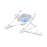 Angle Ergonomic Laptop Stand with Fan Adjustable Height Foldable Design Stability for Portable