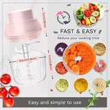 8.45oz/250ml Electric Mini Garlic Chopper, Food Processor, Portable Cordless Garlic Mincer Masher