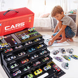 48PCS Container Simulation Model Finale Alloy Inertia Pull Back Mini Boy Engineering Car Set Toy Birthday Gift