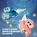 Lovely Cartoon Watch Fan USB Charging Astronaut Cartoon Dynamic Projection Flashlight Portable Handheld Wrist-held Bladeless Fan