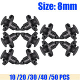 10/20/30/40/50pcs 8mm Auto Fasteners Rivets Car Bumper Door Panel Fender Liner Clips Retainer Honda for Nissan
