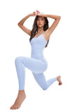Nude Feel Beauty Back  Fashion Workout Clothes With Chest Pad Professional Air Sports Yoga Jumpsuit