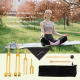 4 Piece Mallet Accessories (4096C, MI528, 128C, OM136.1) Solfeggio, For Chakras, Sound Healing, Stress Relief, Gold
