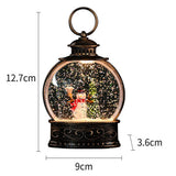 Christmas Hanging LED Glowing Sequin Lantern Santa Claus Snowman Water-filled Night Light New Year Gift Home Decoration Navidad