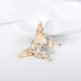 Jewelry Artificial Pearl Butterfly Adorable Wedding Crystal Rhinestone Women's Dress Pin With Brooch Cartoon