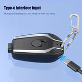 1500mAh Portable Keychain Charger Type-C Ultra-Compact Mini Battery Pack 5V Fast Charging Backup Power Bank For iPhone Android