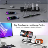 Foldable Portable Stand 15w Magnetic Wireless Charger for Iphone Watch Folding Fast Charging Station with Adjustable