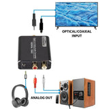192Khz Jack DAC Digital to Analog Converter Decoder Optical Fiber Coaxial Stereo Audio Adapter To RCA Amplifiers USB Cable