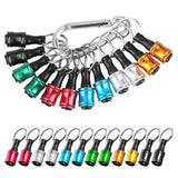 12PCS 1/4Inch Hex Shank Screwdriver Extension Bar Keychain Screw Adapter Drill Bits Holder (6 Colors)