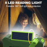 Hand Crank Radio Emergency Solar Rechargeable Waterproof Type-C Phone Charger Camping Hiking Flashlight Light Green