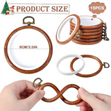 15 Pcs 3 Inch Round Embroidery Circle Rubber Hoops Ring Cross for Art Craft Sewing Hanging Decoration