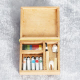 1:12 Scale Dolls House Miniature Artist Paint Palette And Easel Drawing Board Fit For Dollhouse Decoration Toys