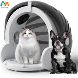 Foldable Smart Pet Dryer with 8 Fans, 4 Speeds. Automatic with Time-Setting and Temperature Control for Cats and Small Dogs.