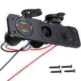 Prewired 3 In 1 Cigarette Lighter Quick Charge 3.0 QC3.0 Dual USB Socket Voltmeter Toggle Switch for Marine Boat Truck RV