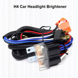 Universal H4 Relay Kit LED Headlight Brightener Wiring Harness 12V 24V Modification With 25A Fuse Ceramic Socket
