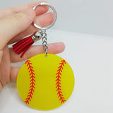 Acrylic Keychains And 12 Pcs Softball Bracelets Decorations For Sportsmen Team School Souvenir Party