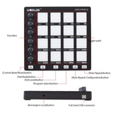 MIDI Beat Maker hine 6Assignable Knobs Note Repeat Full Level Buttons Mini Controller Pad USB for Music Production