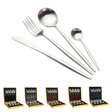 16Pcs Silver Dinnerware Set Stainless Steel Dinner Knife Fork Cutlery Set With Giftbox Drop Kitchen Cutlery