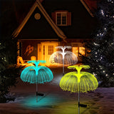 LED outdoor waterproof solar jellyfish fiber optic garden lawn lamp, used for indoor decoration