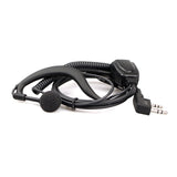 walkie talkie ear hook coiled cord earphones, K-head dual pin J9122A
