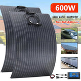 600W/300W Solar Panel Kit - 18V Flexible Monocrystalline Solar Cells Power Charger for Outdoor Camping, Yacht, Motorhome, Car, RV, Boat.