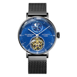 GUANQIN New Mechanical Tourbillon Luxury Men's watches Steel shell Moon Phase Automatic watch for men Waterproof Leather Watch