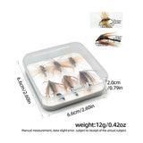 6Pcs Realistic Fly Fishing Lures Accessories Support Portable with Hook for Freshwater Gifts Anglers Beginners Saltwater