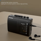 Walkman recorder, portable AM/FM radio, retro cassette music player with speakers, supporting 3.5mm headphones for play