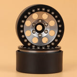 4PCS 1.9 Metal Beadlock 8 Round Hole Wheel Hub Rims For 1/10 RC Crawler Axial SCX10 90046 AXI03007 Traxxas TRX4 D90