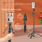 Mobile Bluetooth selfie stick, handheld stabilizer with fill light, ground extender, live streaming stand, tripod