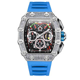 2022 New Men's Automatic Mechanical Watch ONOLA Fashion Unique Luxury Diamond Inlaid Design Waterproof Silicon Tape Watches Men