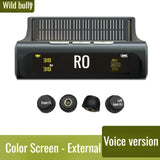 Car with display four wheel external wireless solar tire pressure monitor