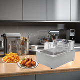 1pc, Deep Fat Fryer, Deep Fat Fryer Easy Clean, 6.3QT/6L Fryers, 220V Deep Fryer, Deep Fryer With Basket,