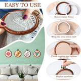15 Pcs 3 Inch Round Embroidery Circle Rubber Hoops Ring Cross for Art Craft Sewing Hanging Decoration