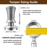 1pc 51/53/58mm Espresso Tamper, Premium Barista Tools Coffee Tamper With Spring Loaded, Stainless Steel