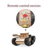 DIY Wooden Science Experiment Kits-Remote Control Off Road Tracked Tank , Electric Motor Building Project For Kids Durable
