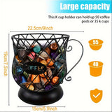 1pc Pod Baskets, K Cup Holder, Coffee Pod Holders, For 35 K Cups Keurig Storage Organizer, Coffee Bar Accessories For Counter, Black, Kitchen Storage Supplies